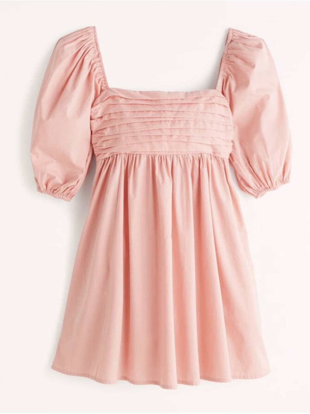 Abercrombie & Fitch Ruched Bodice Puff Sleeve Mini Dress Pink Size Medium